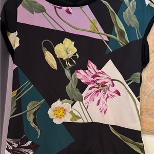 Ted Baker Black and Pink Floral Blouse